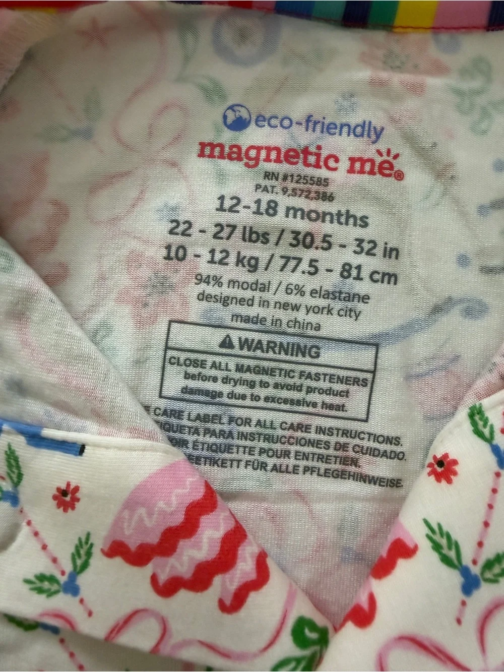 NWOT Magnetic Me Christmas Modal convertible footies- 12-18M